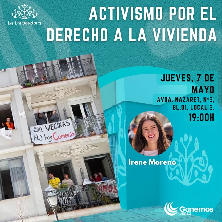 Charla con Irene Moreno: la lucha por el derecho a la vivienda