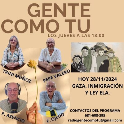 Cartel del programa: INMIGRACIÓN-MUJERES DE GAZA-LEY E.L.A.