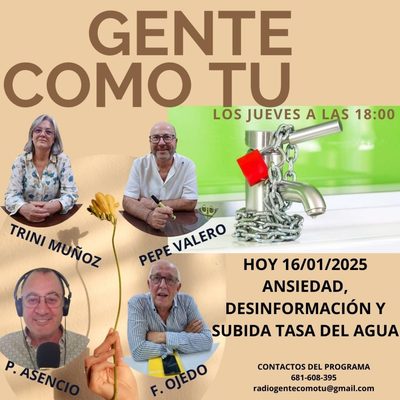 Cartel del programa: ANSIEDAD-DESINFORMACIÓN Y SUBIDA DEL AGUA