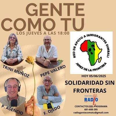 Cartel del programa: PACO CUEVAS-DIMBALI-SOLIDARIDAD SIN FRONTERAS