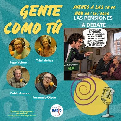 Cartel del programa: PENSIONES, DEBATE POLITICO Y ACTUALIDAD DE JEREZ